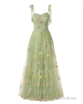 Elegant Embroidery Prom Dresses Sweetheart Spaghetti Straps A Line Party Dress Long Simple Formal Dress