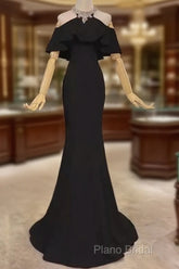 Elegant Mermaid Black Long Formal Prom Dresses Formal Dresses