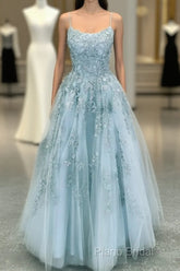 Elegant Formal Prom Dresses Ball Gown Tulle Floor Length Lace Embroidery