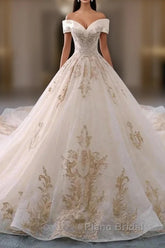 Embroidered Off-The-Shoulder Wedding Dresses