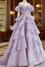 Fairy A Line Off The Shoulder Lilac Formal Prom Dresses Evening Dresses