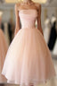 Fairy Ball Gown Pink Knee Length Formal Prom Dresses Formal Dresses
