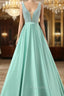 Fairy Tale Green Formal Prom Dresses Satin Formal Prom Dresses Sexy Formal Prom Dresses