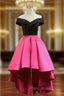 Fuchsia Satin Off the Shoulder Formal Prom Dresses