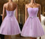 Youthful Lavender Homecoming Dresses, Sweetheart Short Formal Prom Party Dresses, Ruched With Sash Bridesmaid Dresses