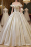 Gold Ball Gown Off the Shoulder Quinceanera Dresses