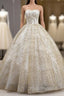 Gold Ball Gown Sequins Tulle Sweetheart Quinceanera Dresses