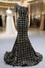 Gold Green Mermaid Sequins One Shoulder Formal Prom Dresses