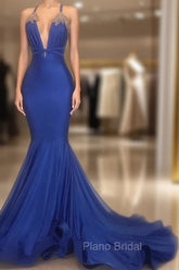 Gorgeous Spaghetti Straps Beads Appliques Formal Prom Dresses Elegant Alluring Chic V-neck Fit and Flare Evening Gowns