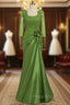 Graceful Green Mother Of The Bride Dresses Mermaid Long Sleeves Lace