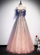 Gradient Pink Sweetheart Floor Length Party Dresses, A-line Gradient Long Formal Prom Dresses