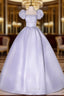Gray Square Puff Sleeve Quinceanera Dresses