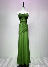 Green Spandex Straps Formal Dress, Green Evening Dress Prom Dress