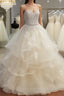 Lace Sweetheart Organza Layered Ball Gowns Wedding Dresses