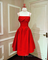 Lemon Yellow Satin Midi Bridesmaid Dresses