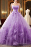 Light Purple Sweetheart Tulle Ball Gown Princess New Style Formal Dresses, Purple Party Dresses Formal Prom Dresses