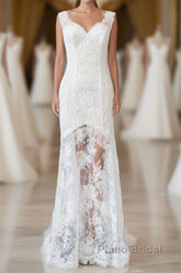 Long Mermaid Sweetheart Lace Backless Wedding Dress