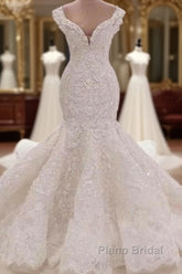 Luxurious Off the Shoulder Mermaid Wedding Dress New Arrival Lace AppliquesBridal Gowns
