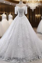 Luxury Lace Vestidos De Novia Ball Gown Wedding Dresses Formal Prom Dresses Long