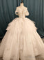 Luxury Tulle Sequins Off the Shoulder Wedding Dress With Train