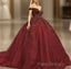 Maroon Wedding Dresses Off Shoulder Formal Prom Dresses