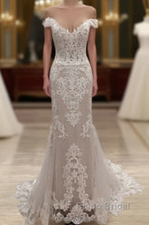 Mermaid Appliques Wedding Dresses Off The Shoulder