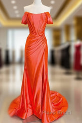 Mermaid Orange Off The Shoulder Dresses