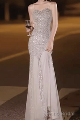 Mermaid Straps Sequin Party Dress Long Prom Dress