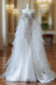 Modest Mermaid Off The Shoulder White Tulle Long Wedding Dresses Brides Dresses Ss3843