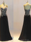 New Prom Dresses Black Prom Dresses Sheath Prom Dresses Crystal Evening Dresses