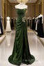 Olive Green Trumpet Mermaid Sequin Formal Prom Dresses