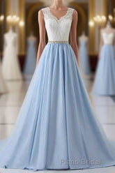 Sky Blue Long Elegant For Teens Beauttiful Formal Prom Dresses