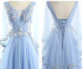 Beautiful Tulle Light Blue Floor Length Prom Dress, New Party Dress