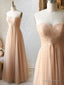 Shiny Sequins Strapless Champagne Long Prom Dresses, Champagne Formal Dresses, Sparkly Evening Dresses