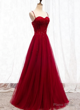 Prom Dresses, Beaded Sweetheart Long Formal Dress, Junior Prom Dress
