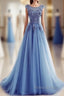 A Line Flowers Long Charming Women Formal Prom Dresses