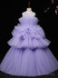 Purple Ball Gown Tulle Sleeveless Long Floor Length Princess dress