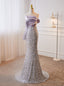Purple Mermaid Sequins StraplessProm Dress