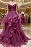Purple Tulle Long Formal Prom Dresses, Purple Tulle Long Formal Evening Dresses