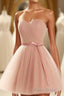 Cute Sweetheart Neck Tulle Short Formal Prom Dresses, Bridesmaid Dresses