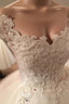Romantic Lace Pearl Beaded Sweetheart Wedding Dresses Ball Gowns