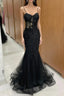 Sexy Black Mermaid Lace Long Formal Prom Dresses Formal Dresses