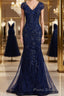Sheath/Column V-neck Floor-Length Tulle Mother of the Bride Dresses With Appliques Lace