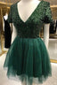 Short Dresses Dark Green Homecoming Dresses