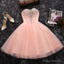 Short Prom Dress Juniors Homecoming Dress Pink A-line Sweetheart