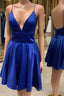 Simple A Line V Neck Short Formal Prom Dresses, V Neck Short Formal Homecoming Dresses