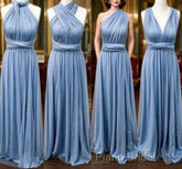 Simple Multiway Infinity Dusty Blue Bridesmaid Dresses For Weddings