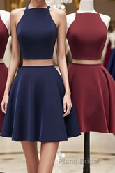 Simple two pieces short Formal Prom dress, homecoming dress