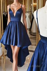 Simple v neck high low Formal Prom dress homecoming dress
