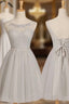 Sleeveless Scoop Neck Knee-Length A-Line/Princess Tulle Bridesmaid Dresses With Beaded